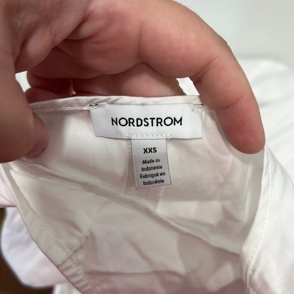 Nordstrom Womens White Midi Dress XXS NWT $119 Cotton Sleeveless Bride Aline - Picture 4 of 7